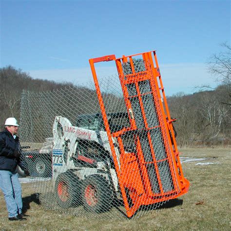 skid steer fence stretcher|fencing attachments for skid steer.